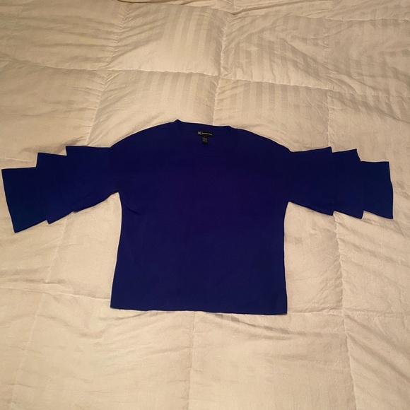 INC international concepts size small three-quarter length arms sweater blue new - Picture 11 of 11